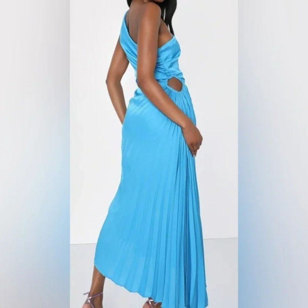 Lulu's One Shoulder Blue Dress